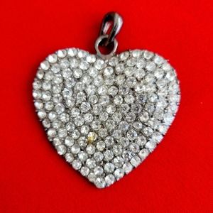 Vintage Heart Rhinestone Pendant